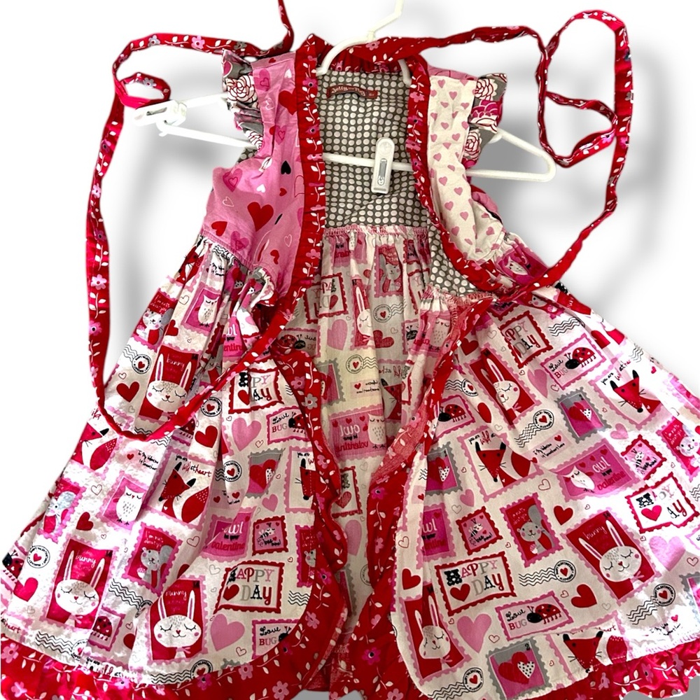 ‘Jelly The Pug’ Red and Pink Heart Dress